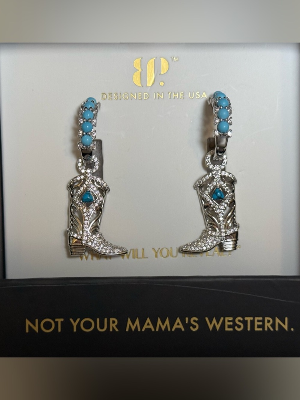 Bomb Party Outlaw Earrings “Cashmere Cowgirl” Brand New!!